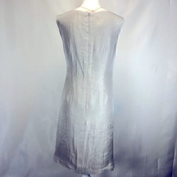 Suzi Chin for Maggy Boutique Sequin Ruffle Silver/Gray Metallic Evening Dress 6 - Picture 9 of 10